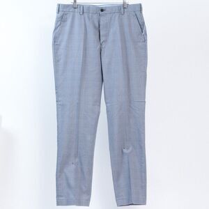 Brooks Brothers NWT Advantage Chino Blue Glen Check Plaid Wrinkle Free, 35Wx32L